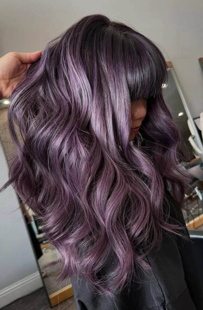 Mid-Back Amethyst Smoke With Silver Highlights Mid-Back Amethyst Smoke With Silver Highlights — Purple Hair Dye Inspiration