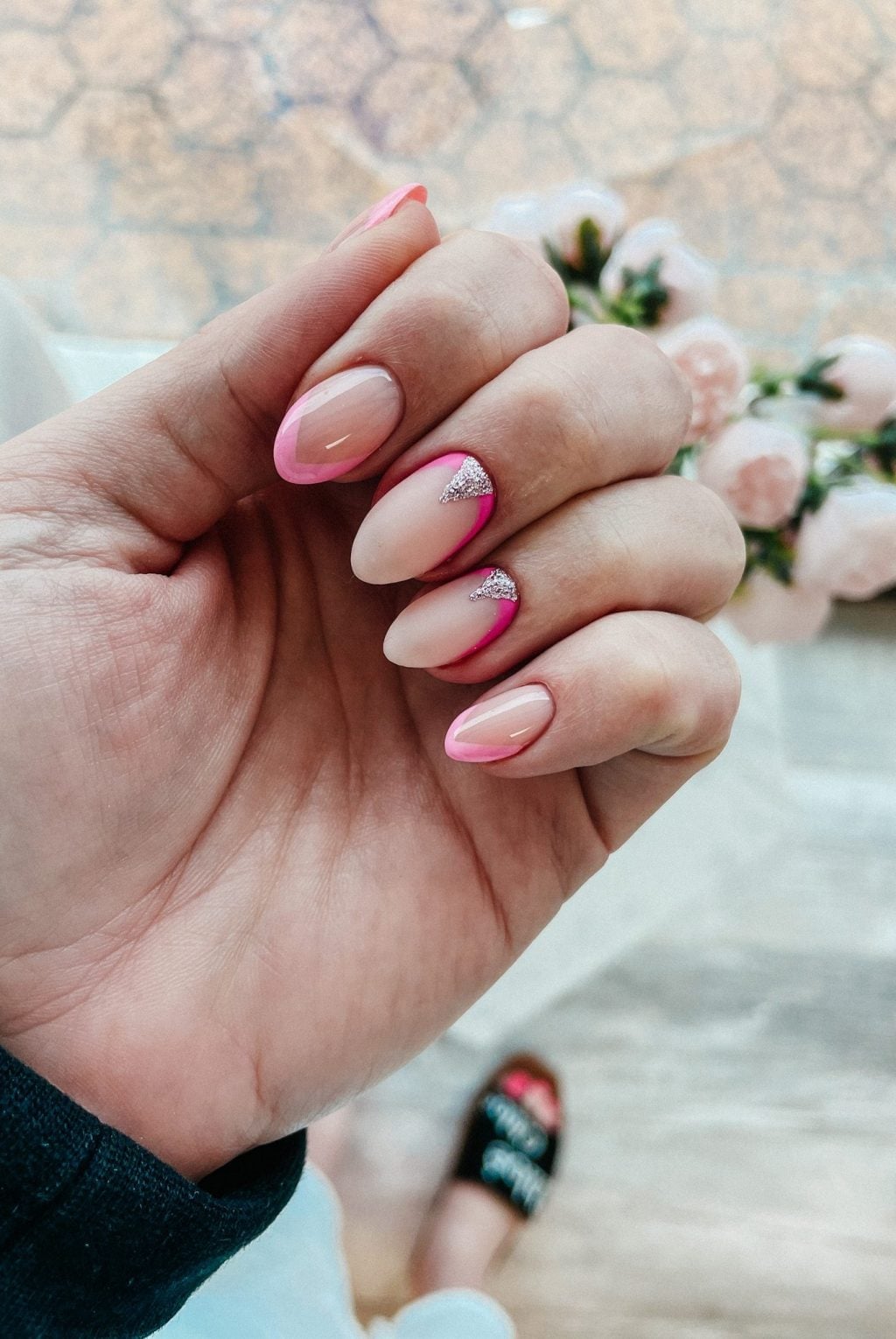 Short Almond Modern Pink French Glitter Short Almond Modern Pink French Glitter — Russian Manicure Inspiration