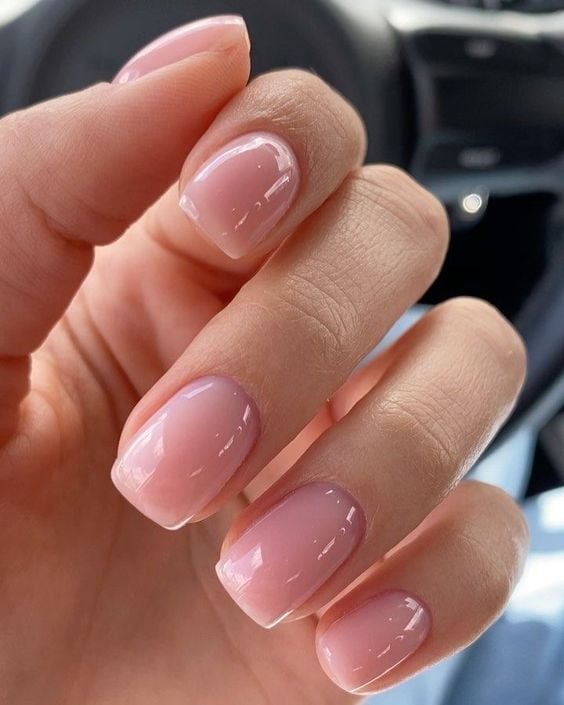 Short Soft Square Jelly Pale Pink Nails Short Soft Square Jelly Pale Pink Nails — Russian Manicure Inspiration