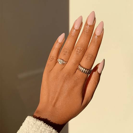 Medium Almond Milky Pinkish-Beige Nails Medium Almond Milky Pinkish-Beige Nails — Russian Manicure Inspiration