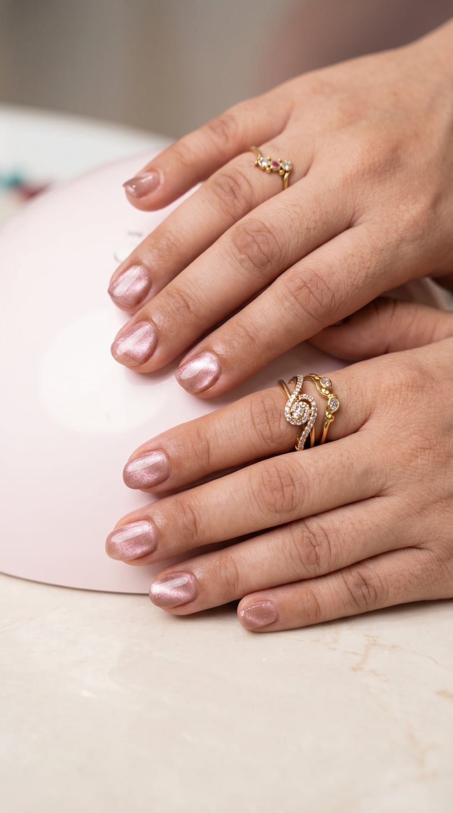 Short Almond Pale Pink Shimmer Nails Short Almond Pale Pink Shimmer Nails — Russian Manicure Inspiration