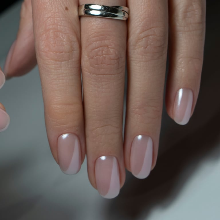 Short Oval Sheer Nude French Tip Short Oval Sheer Nude French Tip — Russian Manicure Inspiration