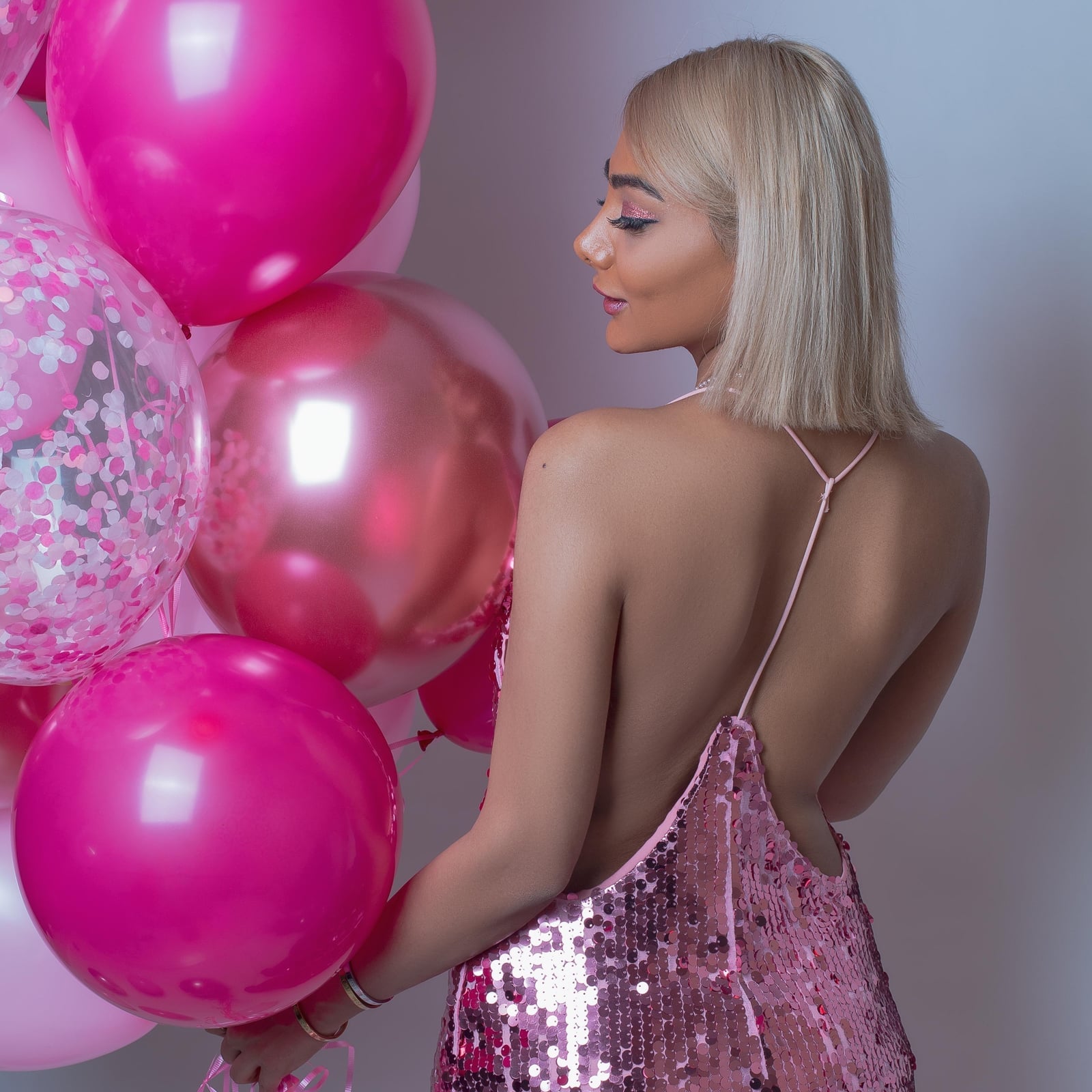 Sparkling Pink Sequined Slip Dress Sparkling Pink Sequined Slip Dress — Simple 21st Birthday Outfits