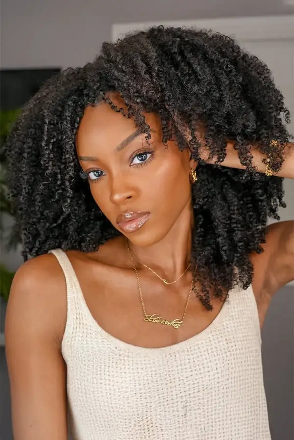 Shoulder Length Air Dried Coils — Simple 4b Hairstyles