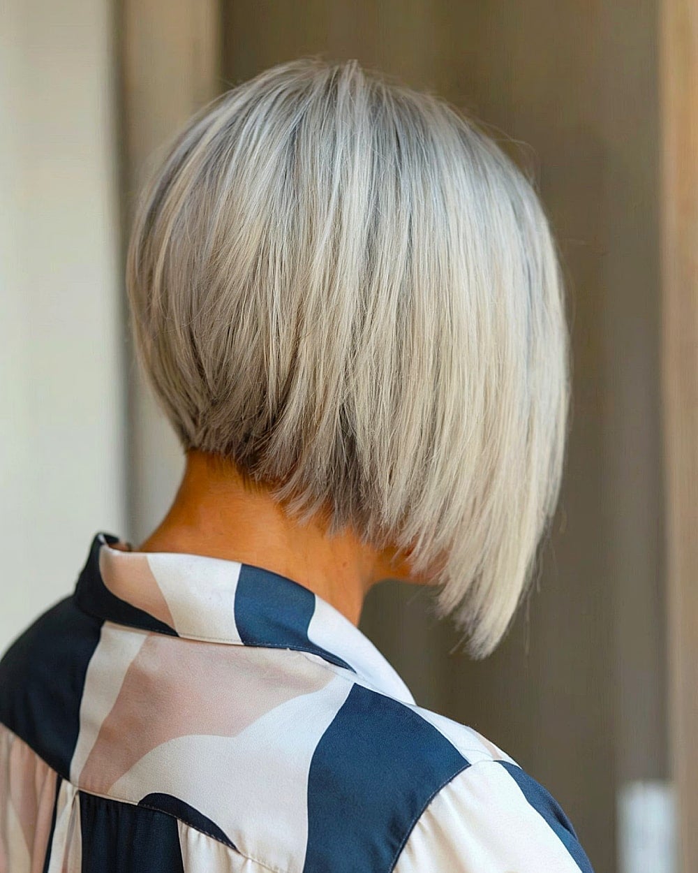 Ash Blonde Inverted Bob Ash Blonde Inverted Bob — Simple A-Line Bob