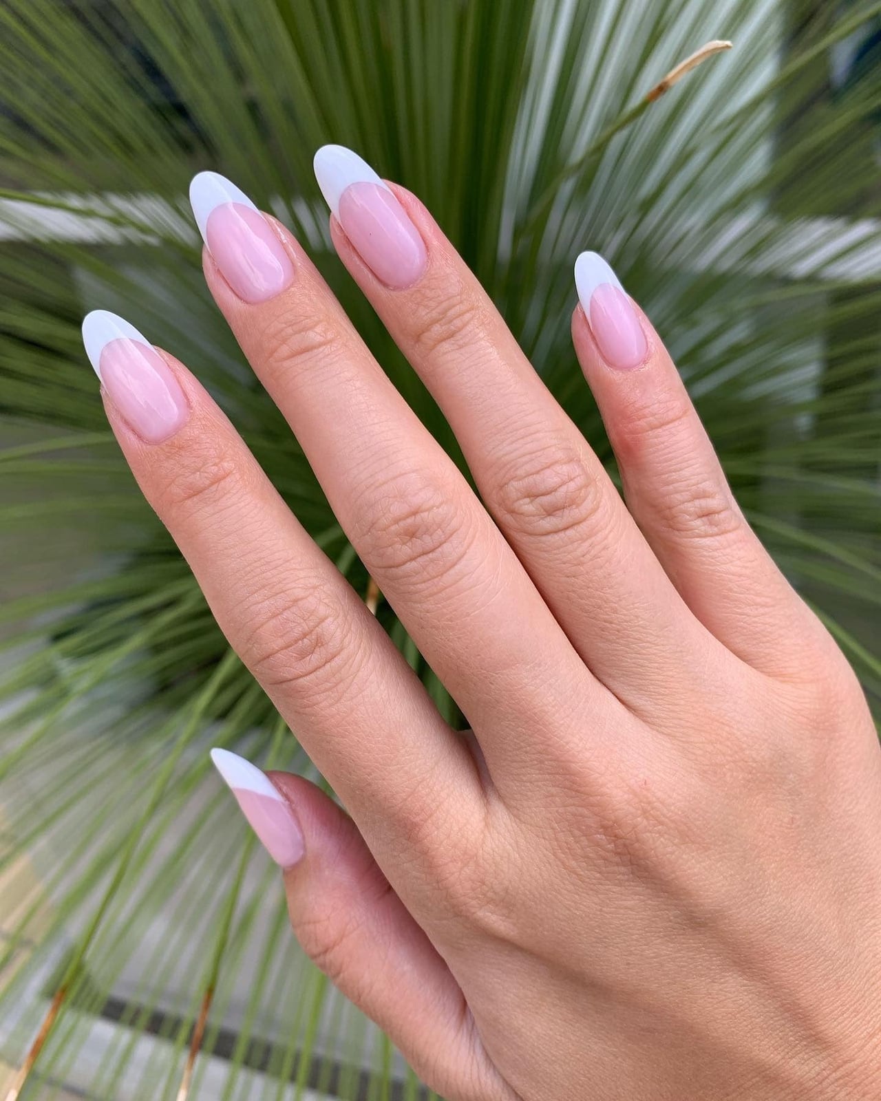 Glossy White French Tip Medium Almond Nails Glossy White French Tip Medium Almond Nails — Simple Almond French Tip Nails