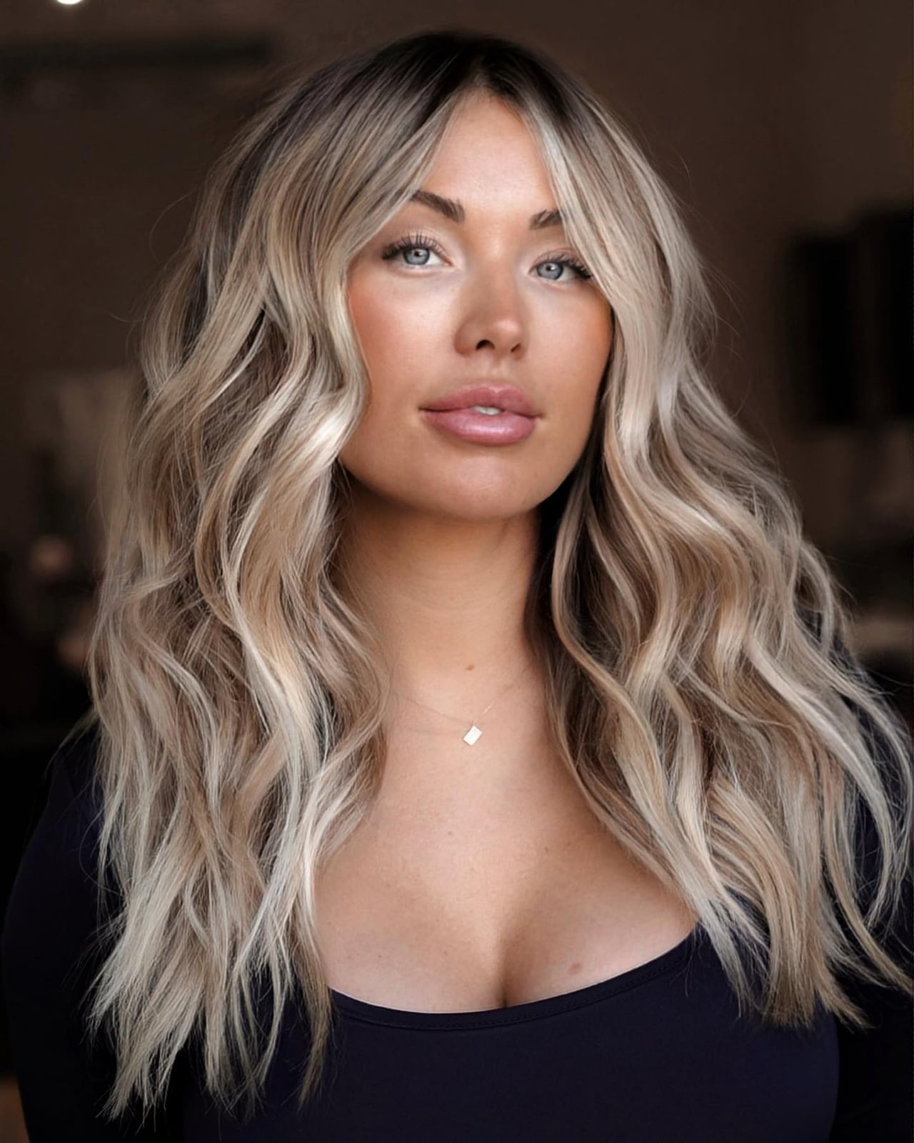 Long Ash Blonde Balayage With Face-Framing Layers Long Ash Blonde Balayage With Face-Framing Layers — Simple Ash Blonde