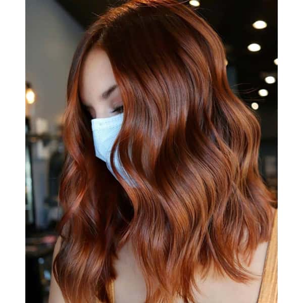 Collarbone Medium Brown With Auburn Balayage Collarbone Medium Brown With Auburn Balayage — Simple Auburn Balayage