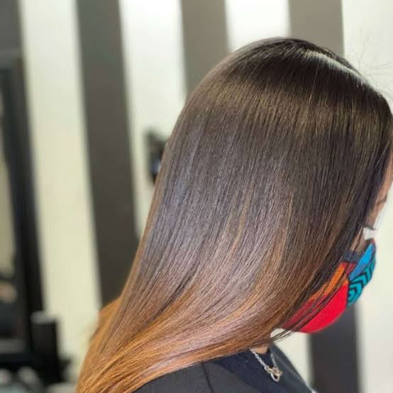 Mid-Back Dark Brown With Auburn Balayage Ends, Close-Up Take Mid-Back Dark Brown With Auburn Balayage Ends, Close-Up Take — Simple Auburn Balayage