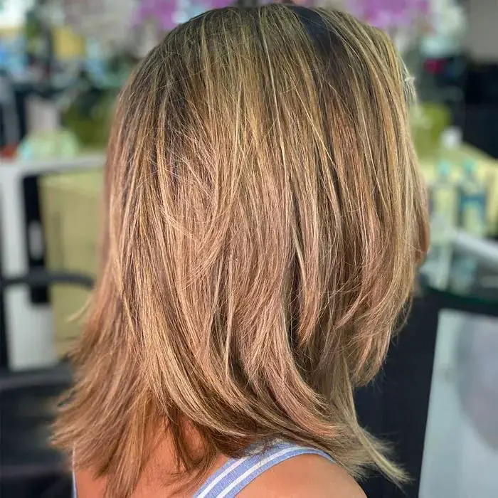 Layered Bob With Honey Blonde Highlights Layered Bob With Honey Blonde Highlights — Simple Back Haircuts