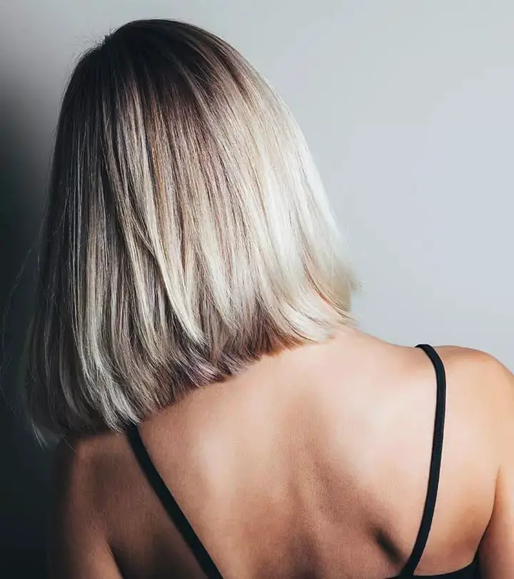 Chin Length Bob With Platinum Blonde Balayage Chin Length Bob With Platinum Blonde Balayage — Simple Balayage