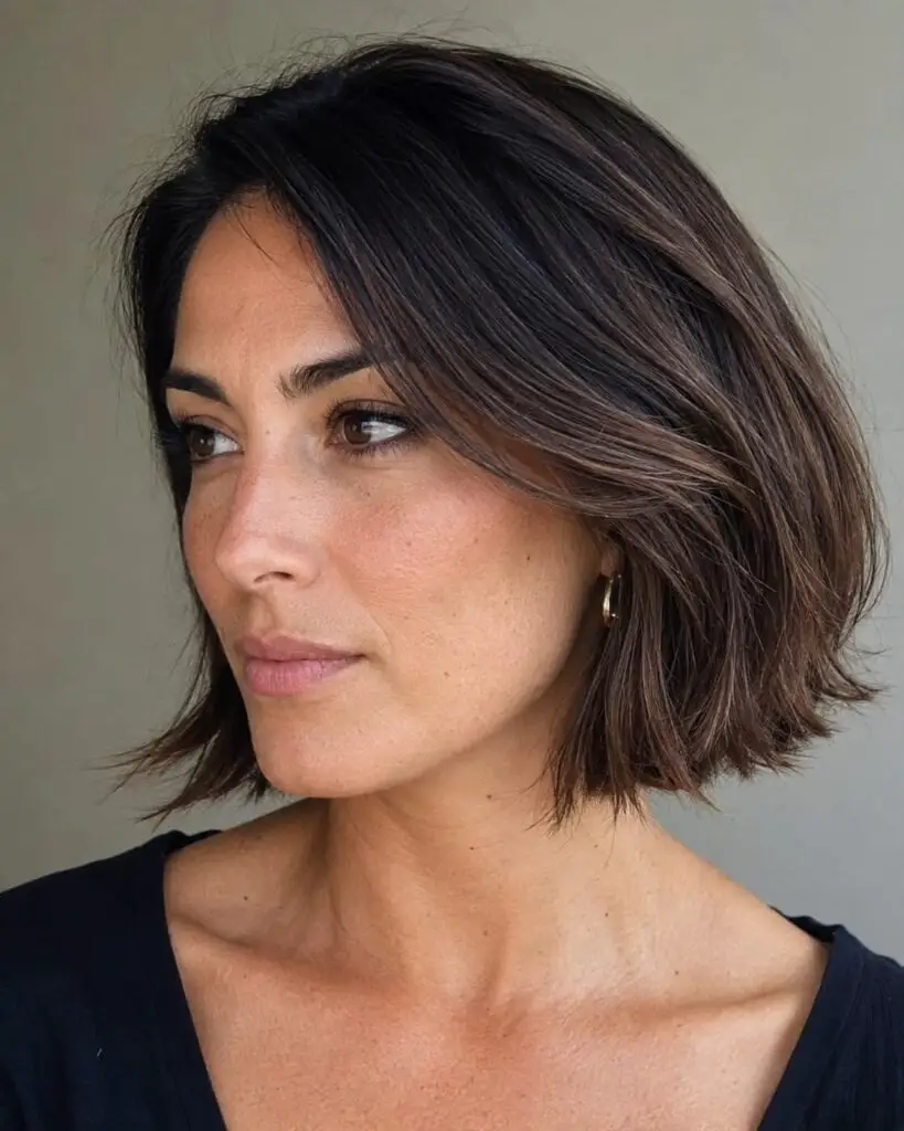 Collarbone Bob Brown Balayage, Wavy — Simple Balayage Bob