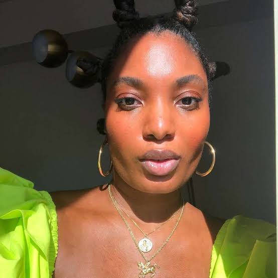 Bright Yellow Off-The-Shoulder Top with Bantu Knots Bright Yellow Off-The-Shoulder Top with Bantu Knots — Simple Bantu Knots
