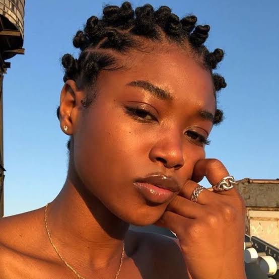 Bantu Knots Highlighted with Layered Necklaces Bantu Knots Highlighted with Layered Necklaces — Simple Bantu Knots