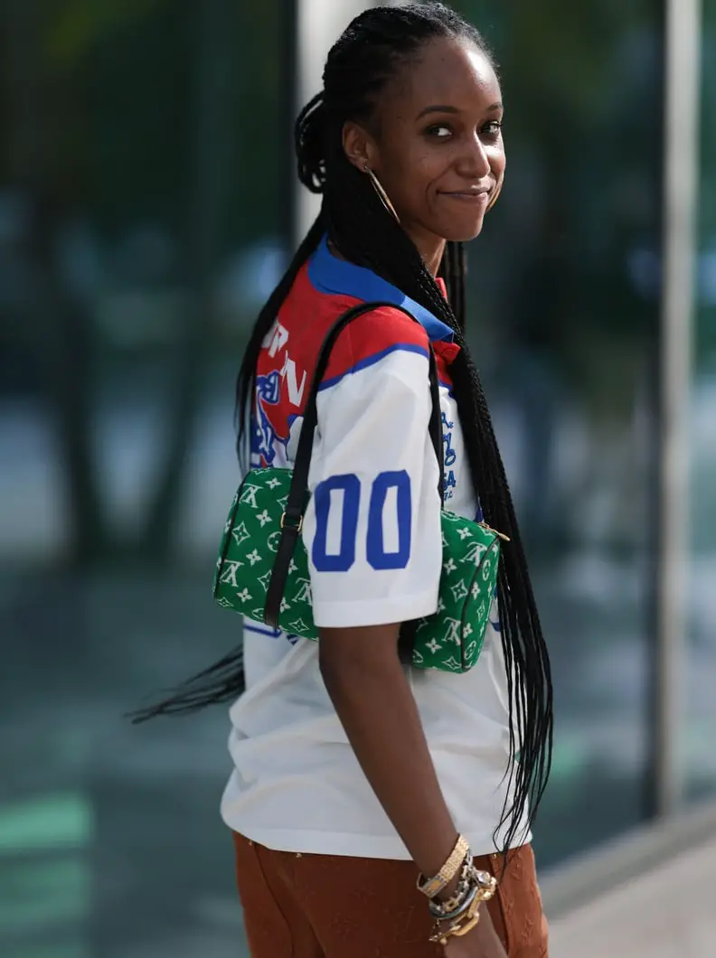 White Baseball Jersey with Green Monogram Bag White Baseball Jersey with Green Monogram Bag — Simple Baseball Game Outfits