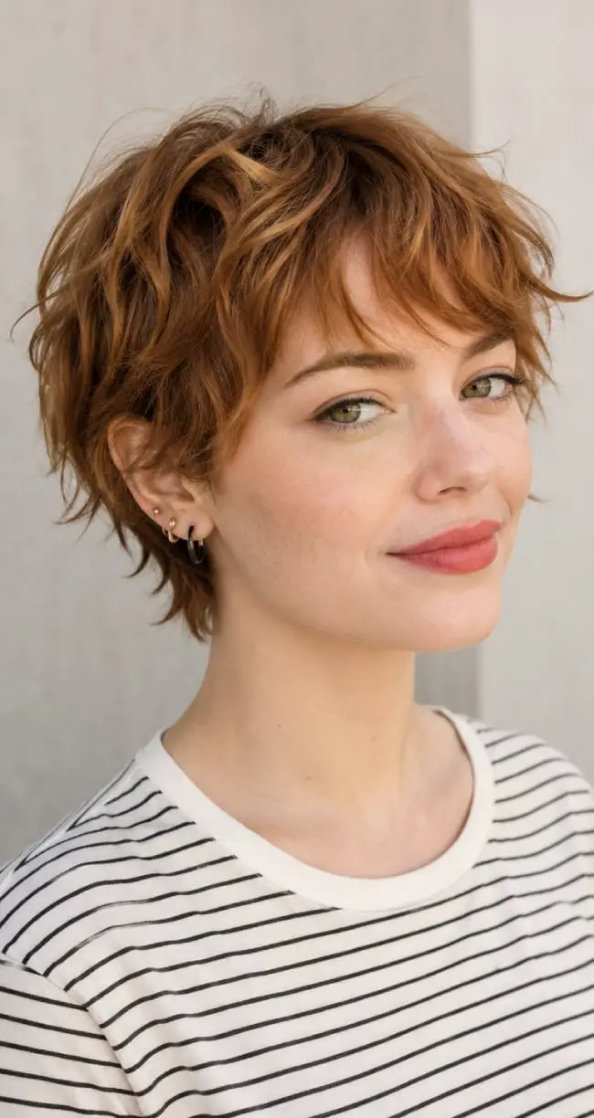 Vibrant Copper Auburn Bixie — Simple Bixie Haircut