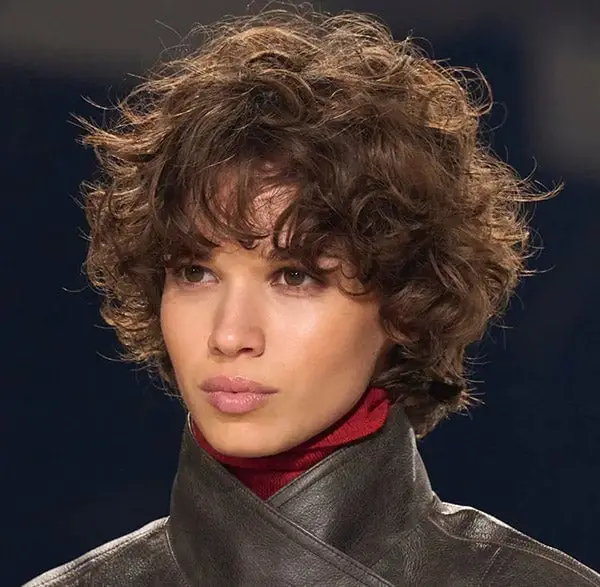 Chin Length Bixie With Natural Curls — Simple Bixie Haircut