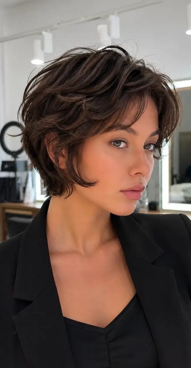 Textured Bixie With Choppy Layers — Simple Bixie Haircut