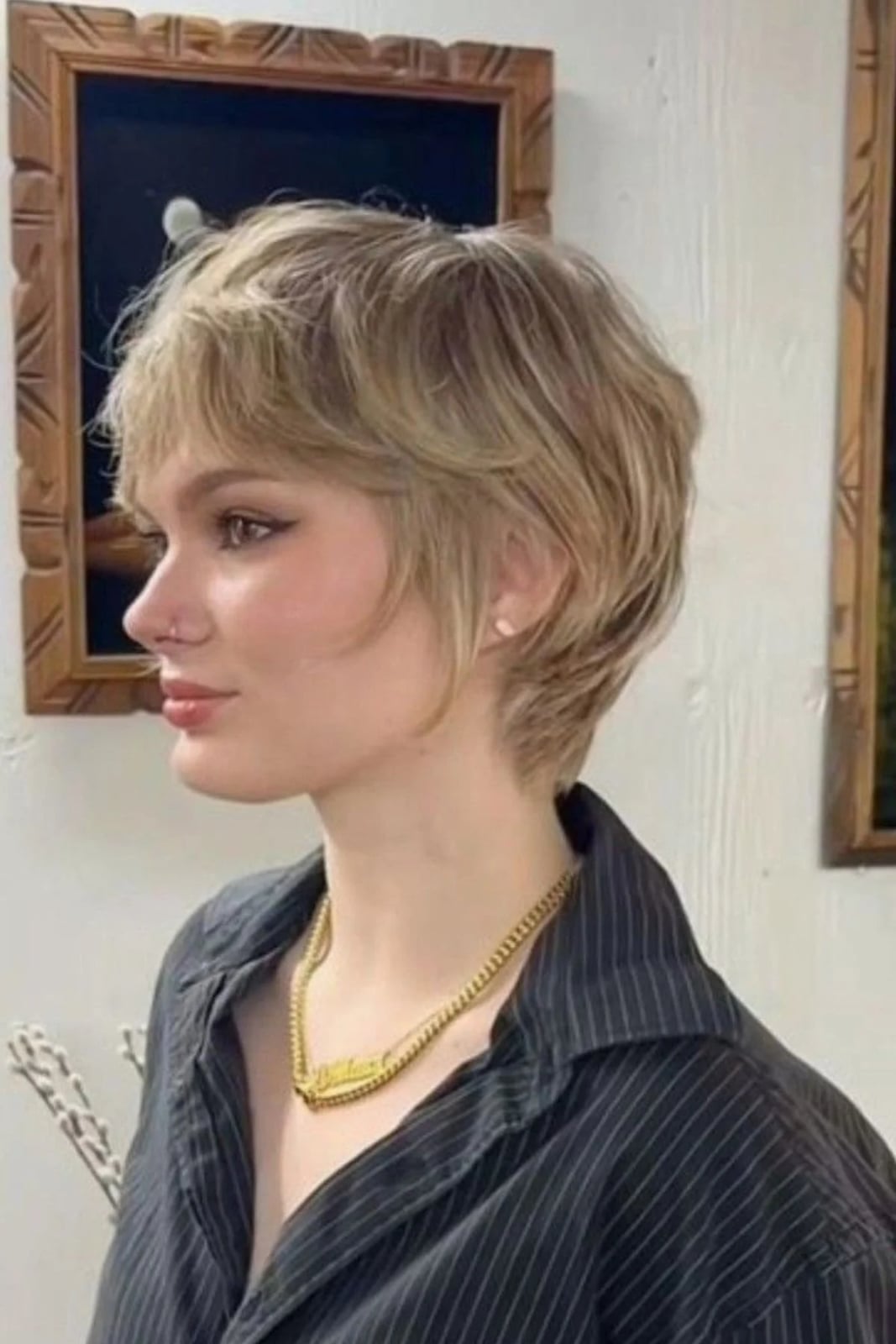 Ash Blonde Bixie With Layered Texture — Simple Bixie Haircut