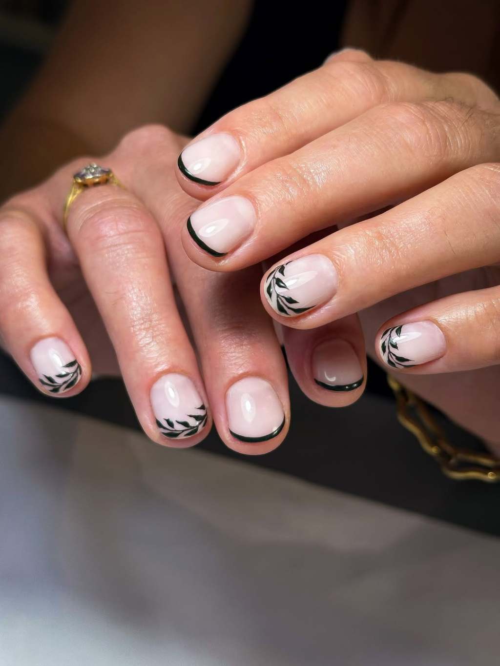 Medium Almond Black French Tip Nails Medium Almond Black French Tip Nails — Simple Black French Nails