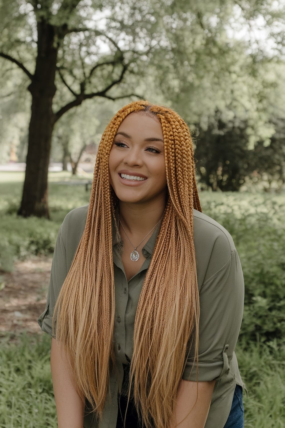 Golden Blonde Box Braids With Lighter Ends Golden Blonde Box Braids With Lighter Ends — Simple Blonde Braids