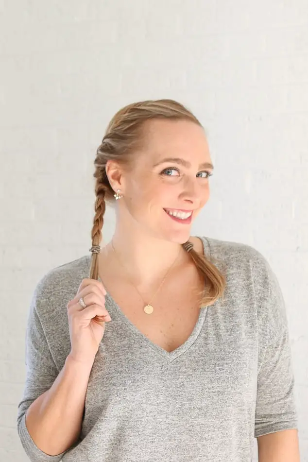 Collarbone Length Blonde Double Braids Collarbone Length Blonde Double Braids — Simple Blonde Braids