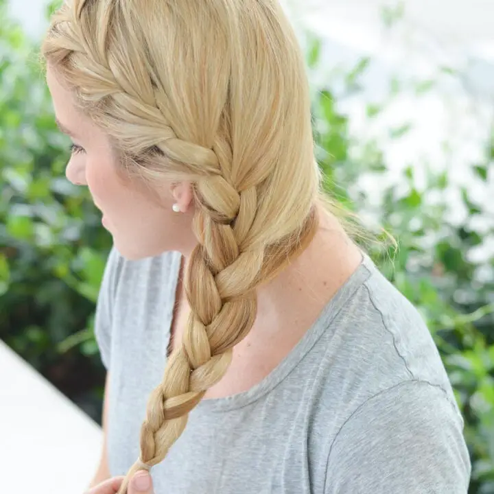 Ash Blonde Collarbone Length French Braid Ash Blonde Collarbone Length French Braid — Simple Blonde Braids