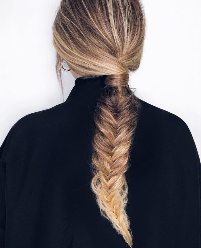 Blonde Fishtail Braid With Darker Roots Blonde Fishtail Braid With Darker Roots — Simple Blonde Braids