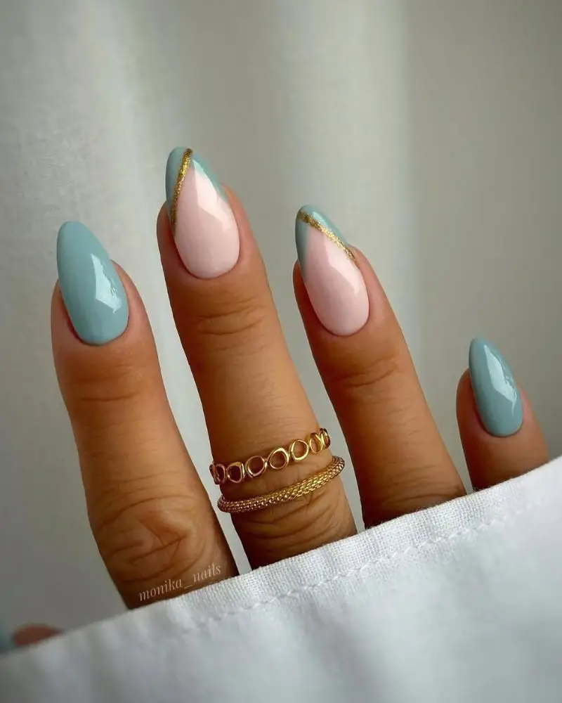 Bright Blue French Tip Soft Square Medium Nails With мягкий квадрат Bright Blue French Tip Soft Square Medium Nails With мягкий квадрат — Simple Blue French Tip Nails
