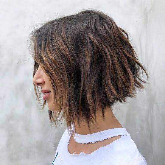 Sleek Dark Brown Blunt Bob Balayage — Simple Bob for Fine Hair