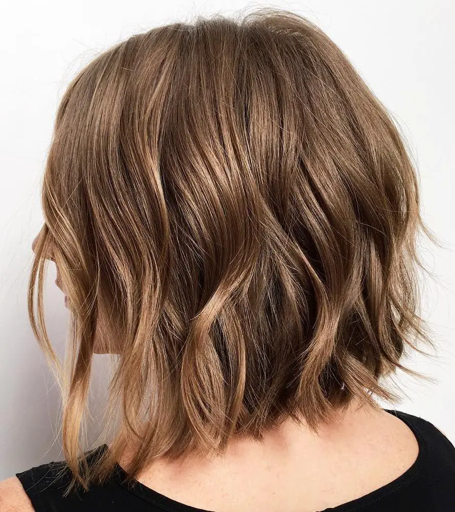 Collarbone Bob Wavy Textured Blowout — Simple Bob for Fine Hair