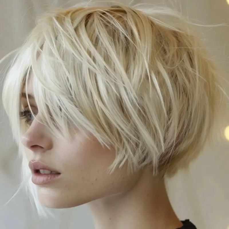 Shag Bob Ash Blonde Choppy Layers Shag Bob Ash Blonde Choppy Layers — Simple Bob Hairstyles