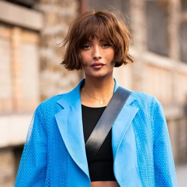 Dark Brown Bob With Textured Curtain Bangs Dark Brown Bob With Textured Curtain Bangs — Simple Bob Hairstyles