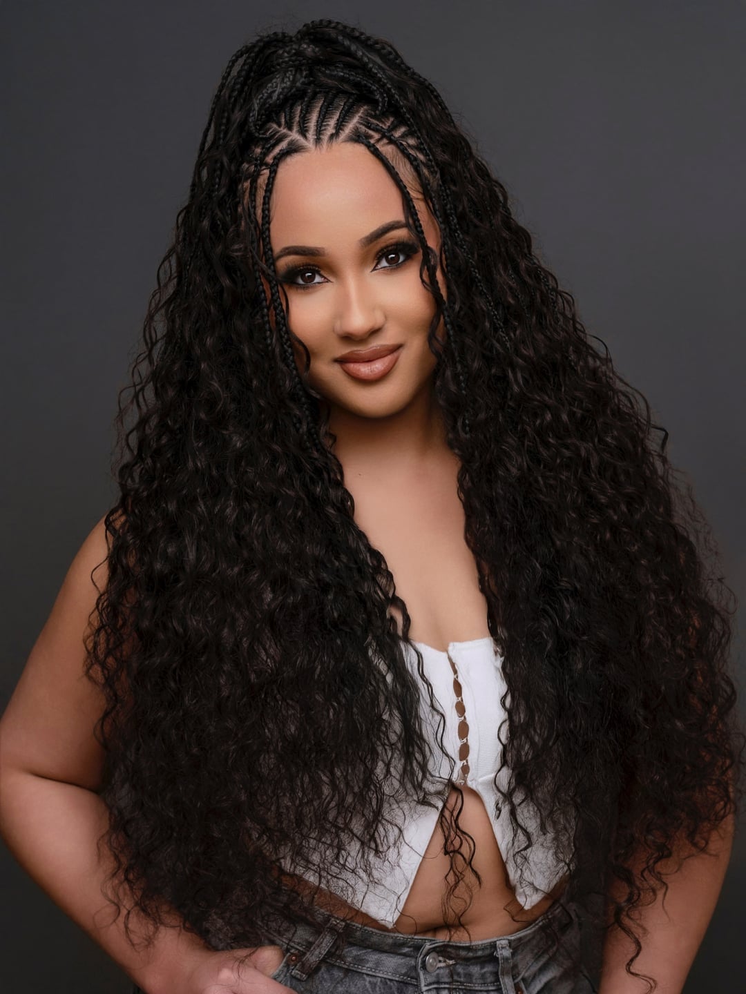 Mid-Back Box Braids With High Ponytail and Curls Mid-Back Box Braids With High Ponytail and Curls — Simple Boho Braids