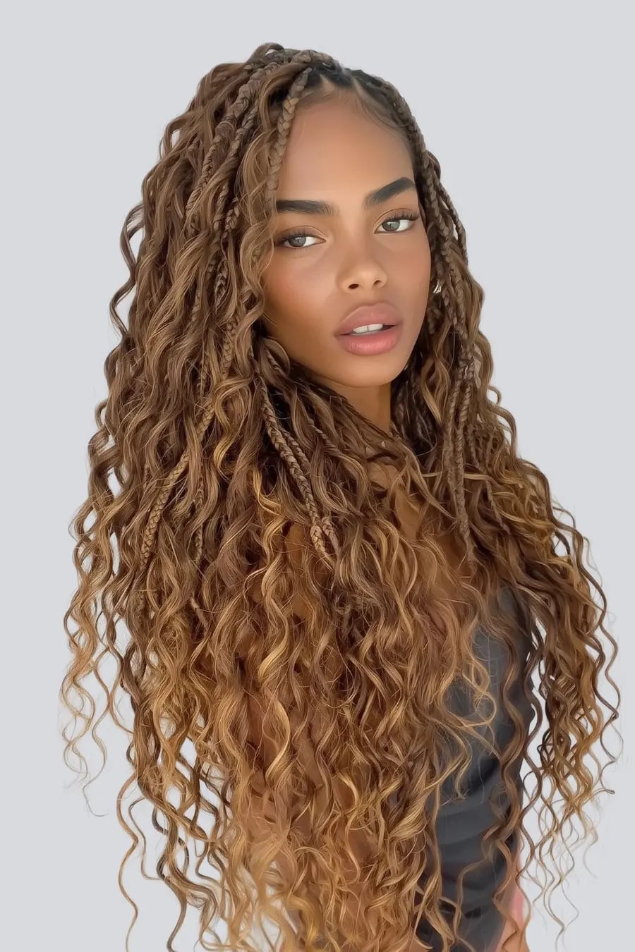 Mid-Back Knotless Box Braids With Loose Wavy Ends Mid-Back Knotless Box Braids With Loose Wavy Ends — Simple Boho Braids