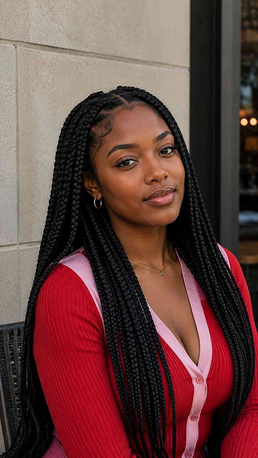 Classic Mid-Back Black Box Braids Classic Mid-Back Black Box Braids — Simple Box Braids