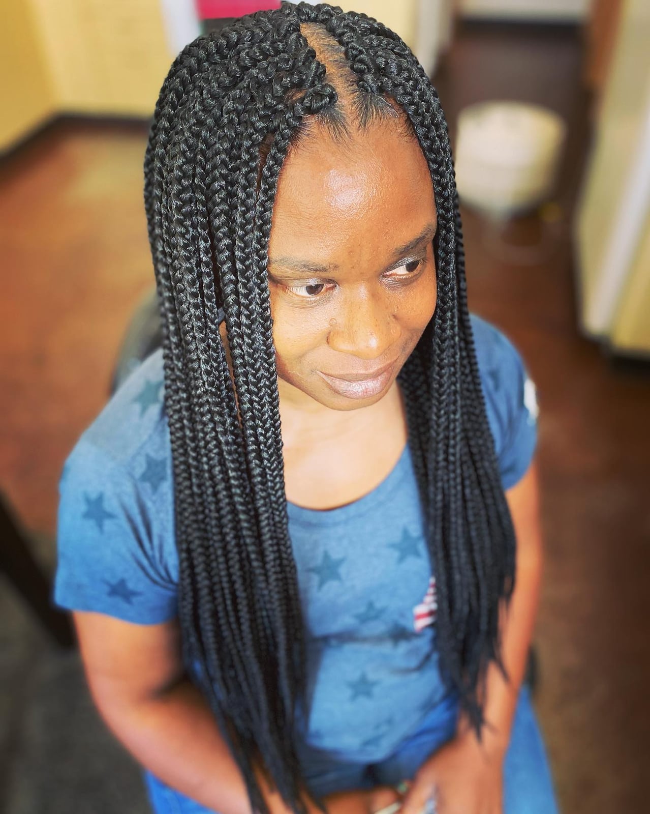 Long Wavy Dark Brown Box Braids Long Wavy Dark Brown Box Braids — Simple Box Braids
