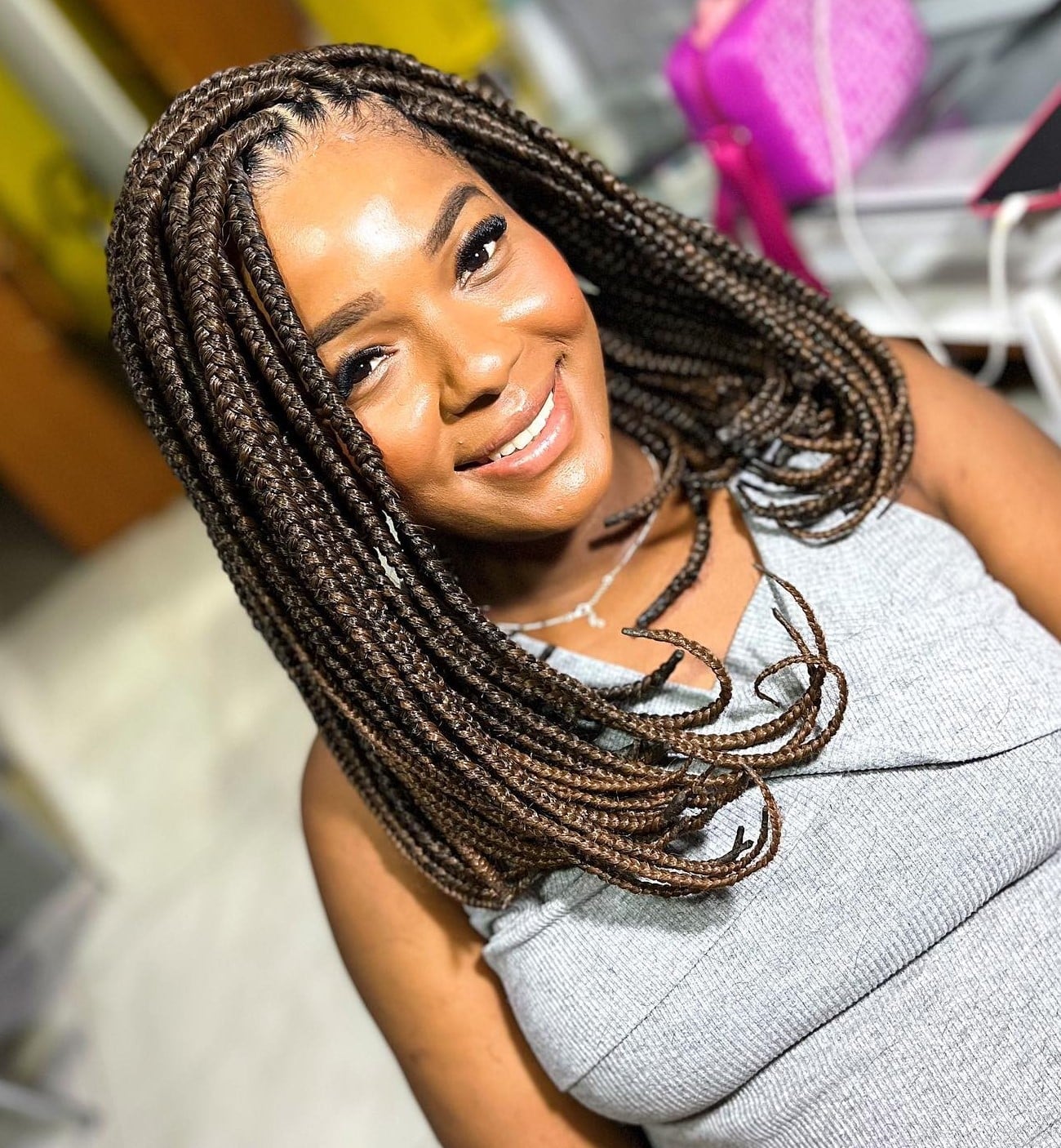 Shoulder Length Straight Box Braids Shoulder Length Straight Box Braids — Simple Box Braids Hairstyles