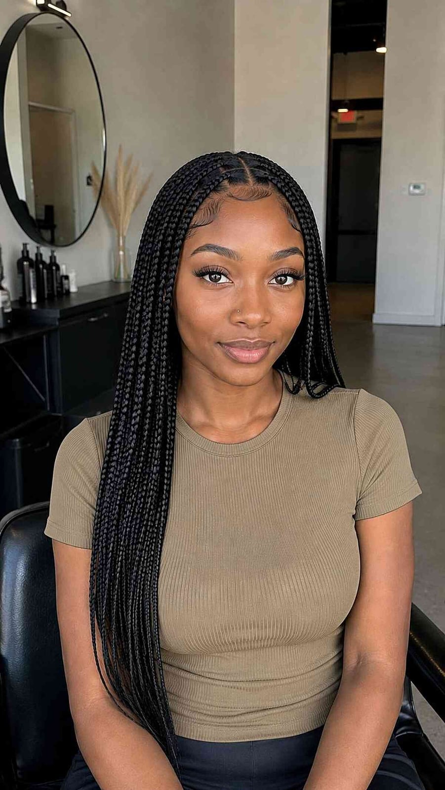 Mid-Back Length Sleek Box Braids Mid-Back Length Sleek Box Braids — Simple Box Braids Hairstyles
