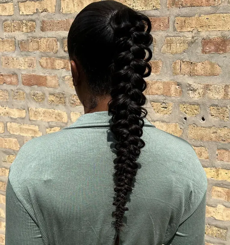 Wavy Fishtail Braid Ponytail Wavy Fishtail Braid Ponytail — Simple Braided Ponytail Hairstyles Black