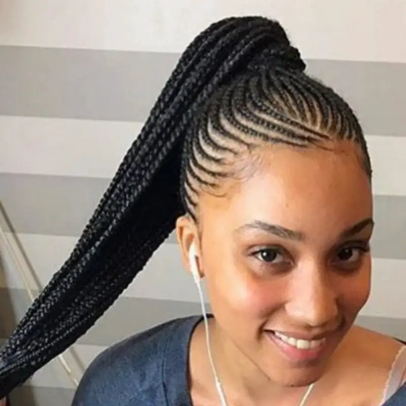 Long Box Braids High Ponytail Long Box Braids High Ponytail — Simple Braided Ponytail Hairstyles Black