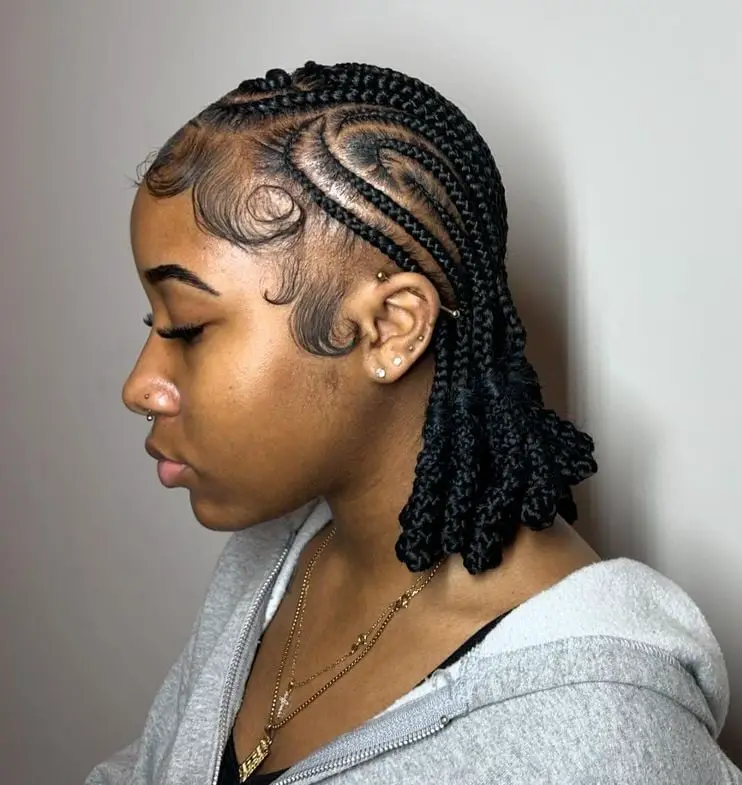 Collarbone Braids With Styled Baby Hairs Collarbone Braids With Styled Baby Hairs — Simple Braids for Black Women