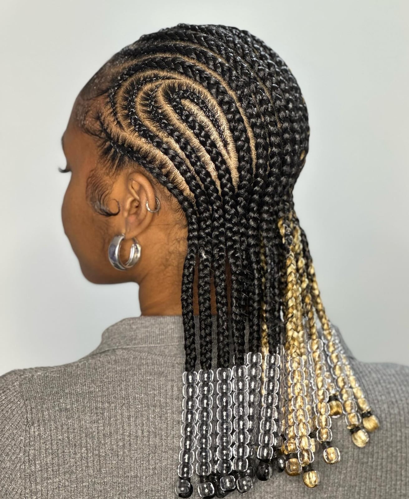 Geometric Pattern Cornrows Back View Geometric Pattern Cornrows Back View — Simple Braids for Black Women