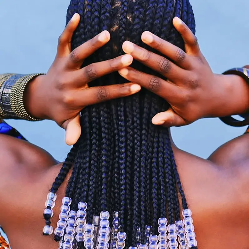Mid-Back Cornrows With Beaded Ends Mid-Back Cornrows With Beaded Ends — Simple Braids for Black Women
