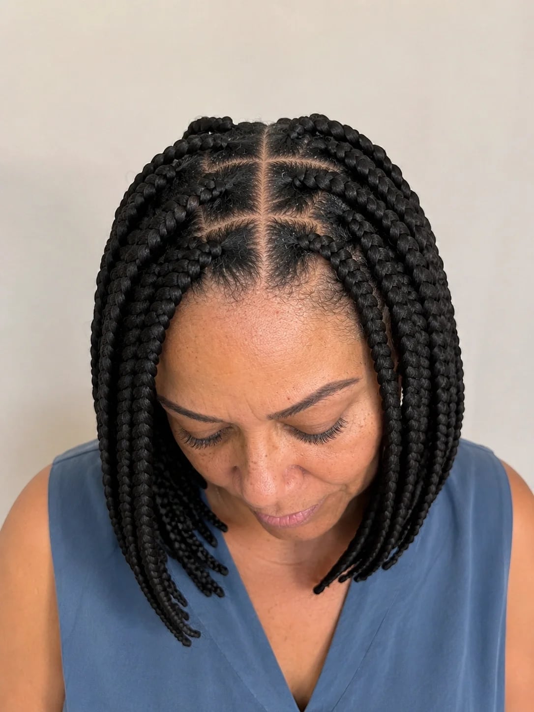 Collarbone Length Box Braid Bob Collarbone Length Box Braid Bob — Simple Braids for Black Women