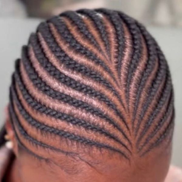 Neck Length Cornrows With V-Shaped Pattern Neck Length Cornrows With V-Shaped Pattern — Simple Braids on Natural Hair