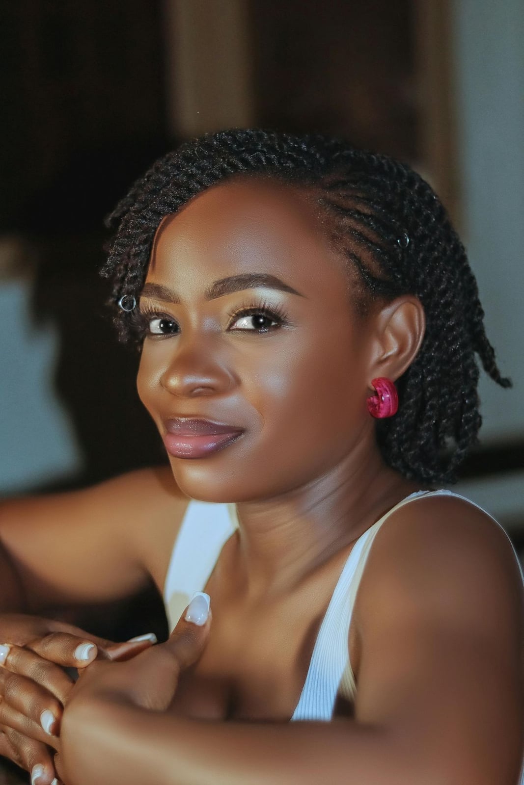 Collarbone Flat Twists With Metal Rings Collarbone Flat Twists With Metal Rings — Simple Braids on Natural Hair