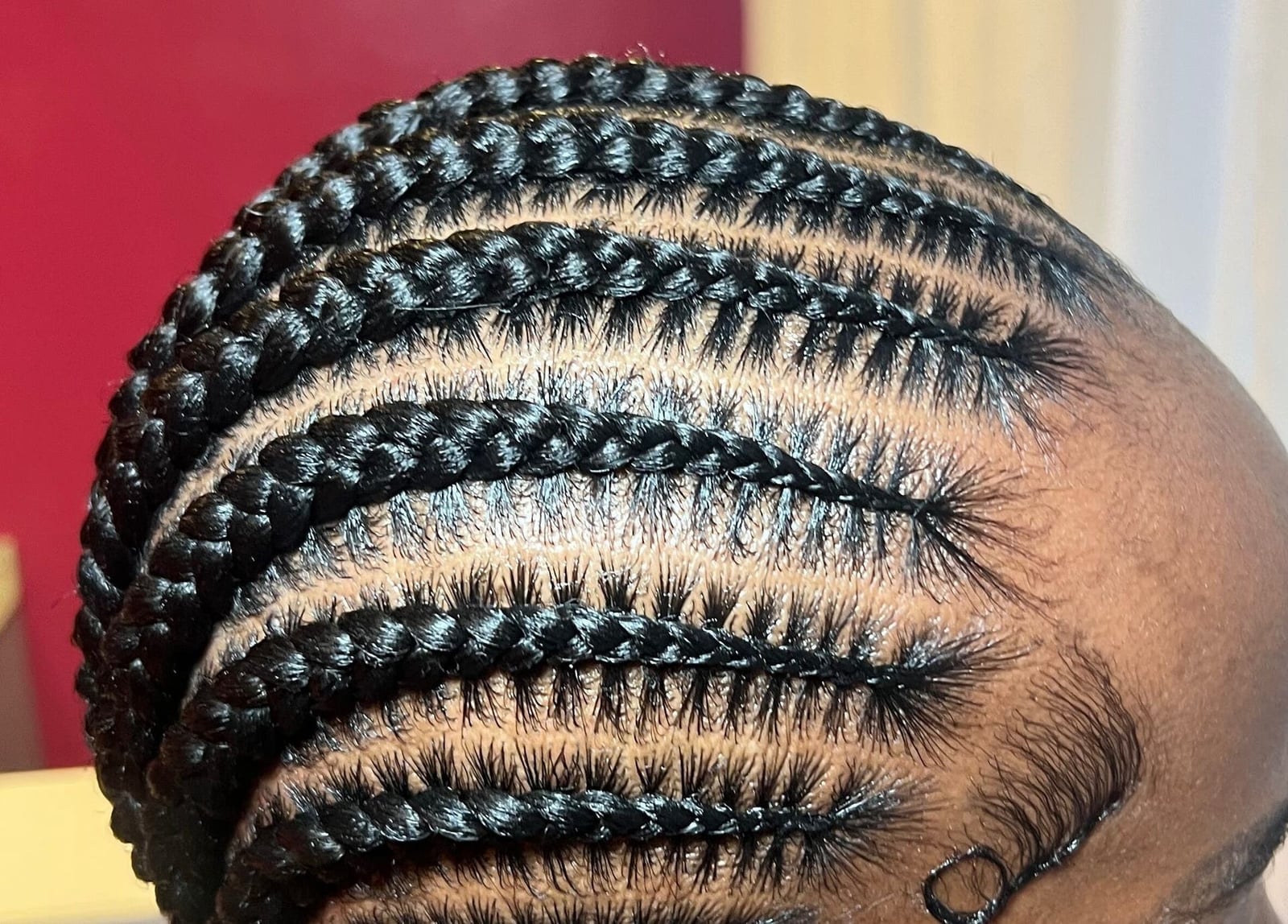 Thin Cornrows With Clean Parting Thin Cornrows With Clean Parting — Simple Braids on Natural Hair