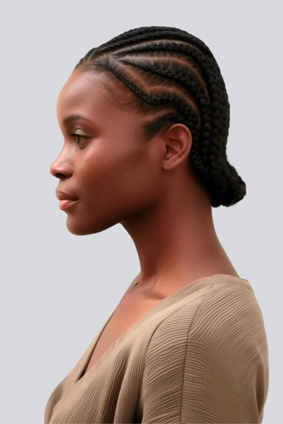 Mid-Back Cornrows With Geometric Pattern Mid-Back Cornrows With Geometric Pattern — Simple Braids on Natural Hair