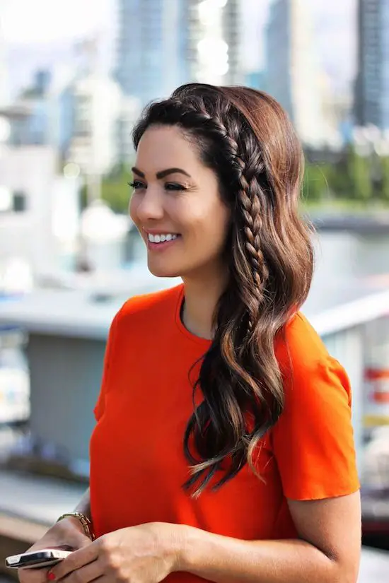Mid-Back Side Braid With Loose Waves Mid-Back Side Braid With Loose Waves — Simple Braids on Top